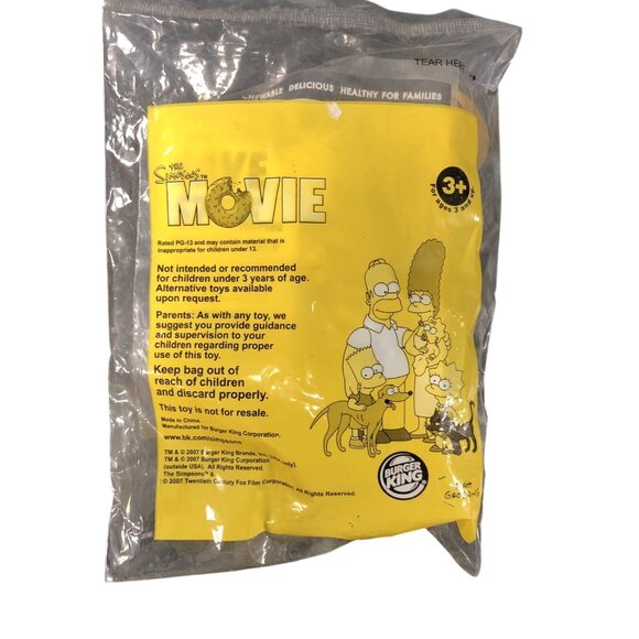 2007 THE SIMPSONS MOVIE GOLDEN HOMER SIMPSON FIGURE BURGER KING TOY SMALL RIP - Picture 2 of 2